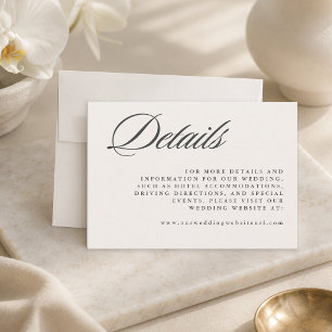 Elfenbein Einfache Elegante Minimale Hochzeit Begleitkarte