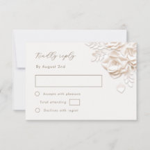 Elfenbein-falsche Papier-Rosen Hochzeits-RSVP-Kart