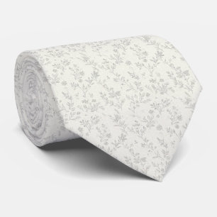 Elfenbein-farbene dezente Floral Krawatte