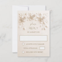 Elfenbein-Faux-Papier geschnittene Rosen Hochzeit