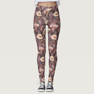Elfenbein Fitnessstudio Calla Lilien Blumen Mutter Leggings