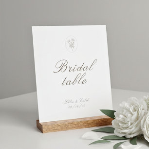 Elfenbein Florale Hochzeit Braut-Tisch-Schild Ka Acrylschild