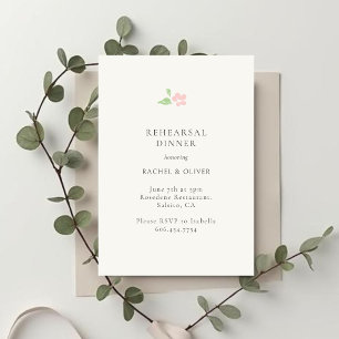 Elfenbein Florale Rosen Hochzeitsprobe Dinner Car RSVP Karte