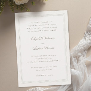 Elfenbein Formal Romantik Klassisch Dreifach Rahme Einladung