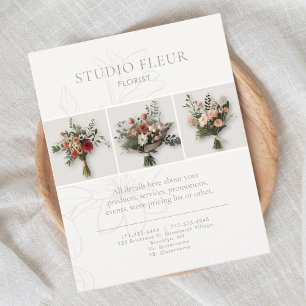 Elfenbein   Foto für einfaches florales Business-M Flyer