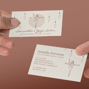Elfenbein-Geometrie-Pose Yoga Pilates Spiritual Visitenkarte