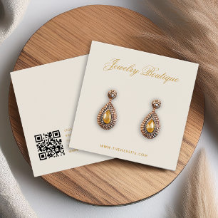 Elfenbein-Gold-Boutique-QR-Code-Ohrhänger-Displayk