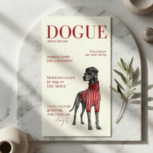 Elfenbein-Great-Dane-Dogue-Magazin Visitenkarte