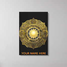 Elfenbein Helios Mandala Fine Art Leinwand Kunst