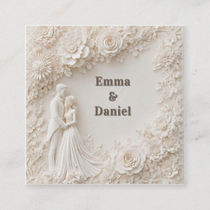 🤍 Elfenbein Hochzeit Blumen Silhouette Rahmen🤍 Begleitkarte