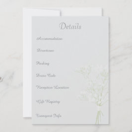 Elfenbein-Hochzeit, minimales Layout, Gastdetail Dankeskarte