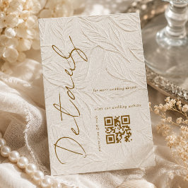 Elfenbein Hochzeitsdetails mit einfachem QR-Code Begleitkarte