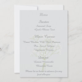 Elfenbein-Hochzeitsempfang-Menü mit minimalistisch Einladung