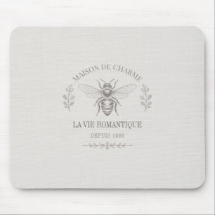 Elfenbein-Honigbiene Französisches Landhaus-Stil V Mousepad