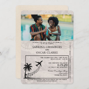 Elfenbein Jamaica Pass Einladung zur Hochzeit