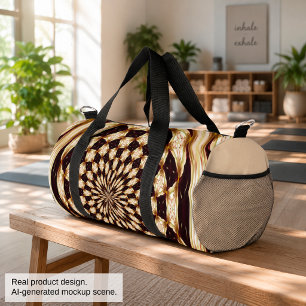 Elfenbein-Kaleidoskop-Blumen-Mandala-Dekor Duffle Bag