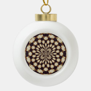 Elfenbein-Kaleidoskop-Blumen-Mandala-Dekor Keramik Kugel-Ornament