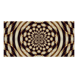 Elfenbein-Kaleidoskop-Blumen-Mandala-Dekor Poster