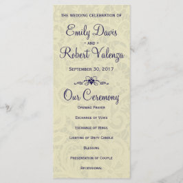 Elfenbein Lace Royal Navy Blauer feierlicher Hochz Programm