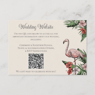Elfenbein Luau Hochzeitsdetails QR Karte