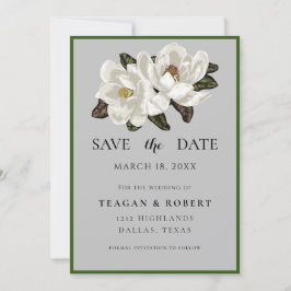 Elfenbein Magnolia blüht grau Save The Date