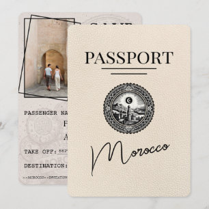 Elfenbein-Marokko-Reisepass Save The Date