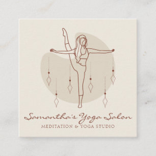 Elfenbein-Meditationspose Yoga Pilates Spirituelle Quadratische Visitenkarte