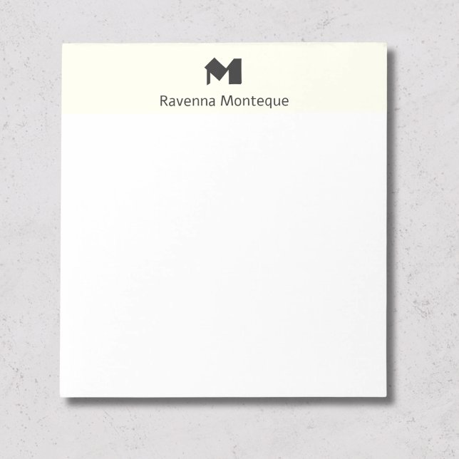 Elfenbein-Minimal-Personalisierter Name Buchstabe  Notizblock (Von Creator hochgeladen)