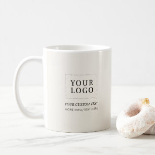 Elfenbein Minimales Geschäft-Logo Werbeartikel Kaffeetasse