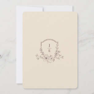 Elfenbein-Minimalismus-Hochzeitseinladung Elegan Einladung