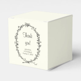 Elfenbein mit rustikalem Kranz schicke, elegante H Geschenkschachtel