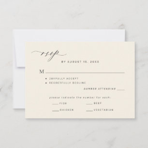 Elfenbein moderne klassische Post- oder QR-Code-Ho RSVP Karte