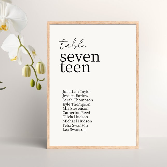 Elfenbein | Moderne Minimalistische Hochzeit Tischnummer (Von Creator hochgeladen)