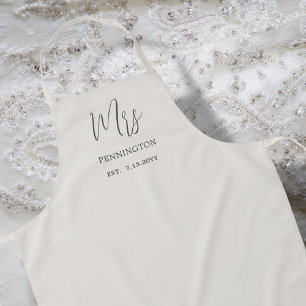Elfenbein "Mrs." Wedding Dress Protector Schürze