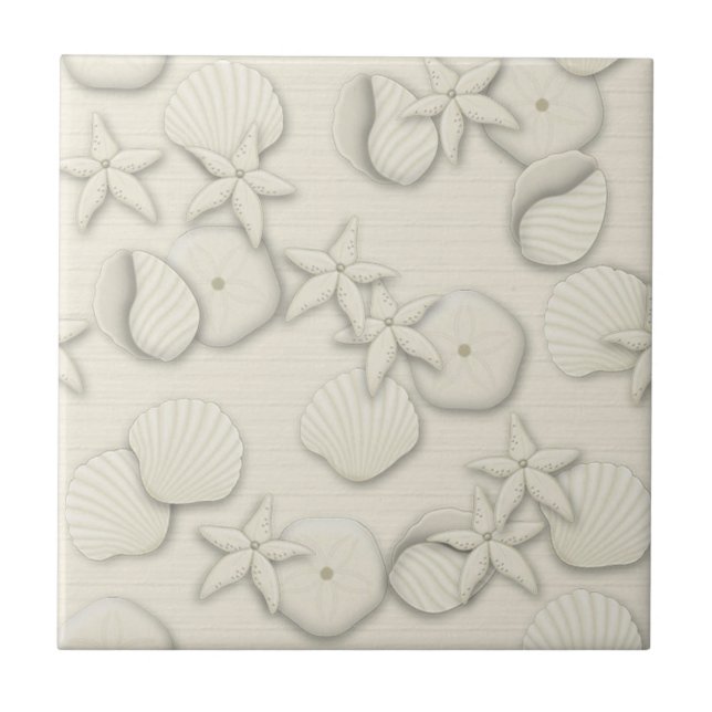 Elfenbein-Muscheln Fliese (Vorderseite)