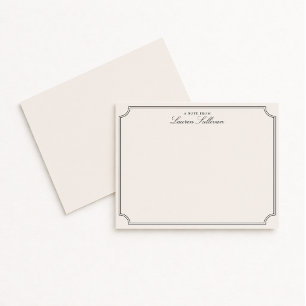 Elfenbein Notizkarte mit elegantem Rahmen und abge Save The Date