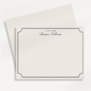 Elfenbein Notizkarte mit elegantem Rahmen und abge Save The Date