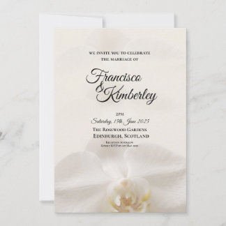 Elfenbein-Orchidee-elegante Hochzeits-Einladung Einladung
