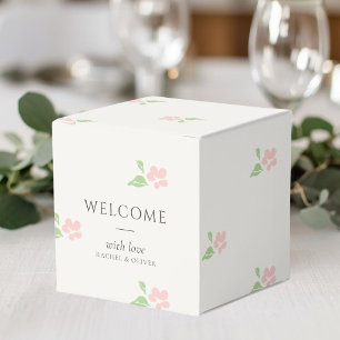 Elfenbein   Petit Blush Pink Florale Anfangsbuchst Geschenkschachtel
