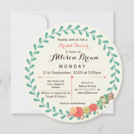 Elfenbein Pfefferminzkorallenblumenöl Brautparty l Einladung