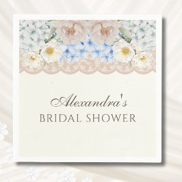 Elfenbein-Pfingstrosen-Hortensien-Braut-Shower-Pap Serviette