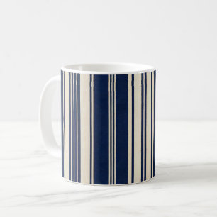 Elfenbein-Restaurierung Navy Blau Vintage-Weave-Op Kaffeetasse