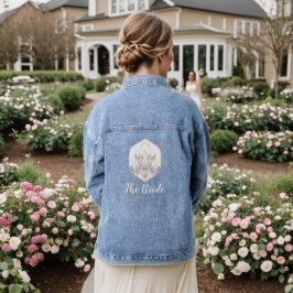 Elfenbein Rosa Blume Die Bride Denim Jacket Jeansjacke