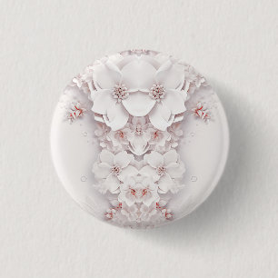Elfenbein-Rosa-Blüten-Knopf Button