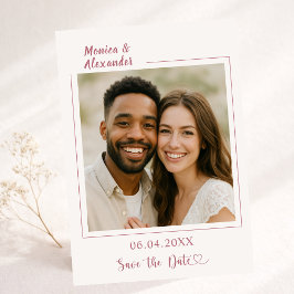 Elfenbein-Roségold-Foto-Hochzeitssave-the-Date Flyer