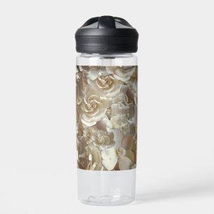 Elfenbein-Rosen-Muster – Elegante Blumenkunst Trinkflasche