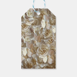 Elfenbein-Rosenmuster – Elegante Blumenkunst Geschenkanhänger