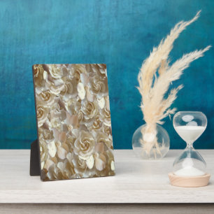 Elfenbein-Rosenmuster – Elegante Florale Kunst Fotoplatte