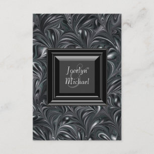 Elfenbein Schwarz-weiß Wedding RSVP Karte