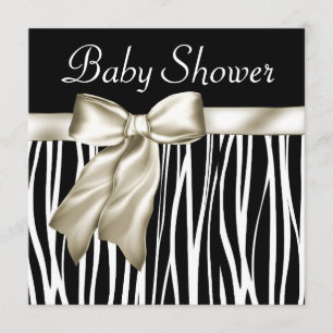 Elfenbein-Schwarz-Zebra-Baby-Shower-Einladungen Einladung